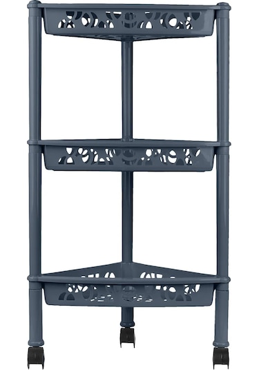 Keeplex Köşe Raf 3 Bölmeli Tekerlekli 364797886 Gri