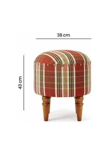 Just Home Triport Puf - Ekose Renkli