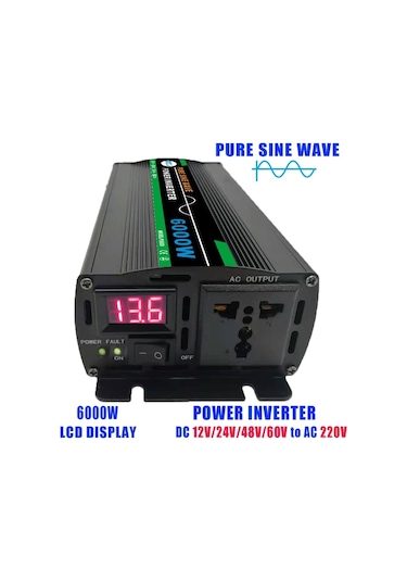 Sones 6000w 12v İla 220v Yüksek Güçlü Araba Sinüs İnvertör Güç Dönüştürücü