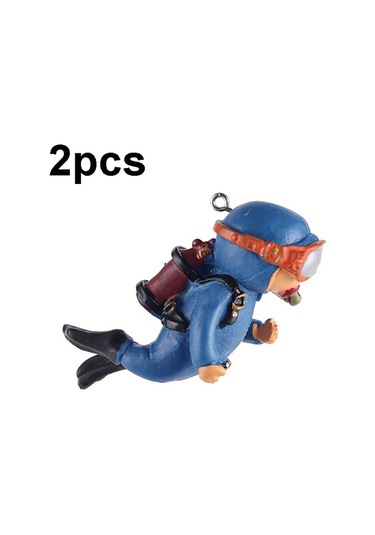 Sones 2 Adet Balık Tankı Dalgıç Akvaryum Süsleri Aquascape Dekorasyonları Normal Mavi