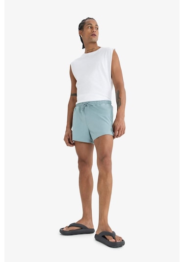 DeFactoFit Andy Baskılı Esnek Dokulu Kısa Boy Sporcu Deniz Şortu B5987AX25HSGR488