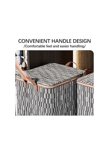 Unimarket Kapaklı Giysi Saklama Çantası, Gardırop Ayırma Saklama Kutusu Taşınabilir Saklama Kutuları, Ev Yatak Odası Battaniye Yatak Saklama Kapları Için Güçlü Saplı Fermuarlı Katlanabilir S Q8rcwv