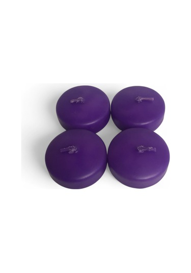 Yuvarlak 4 Lü Mum Mor Mor