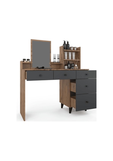 Makyaj Masası 1 - Atlas Çam - Antrasit