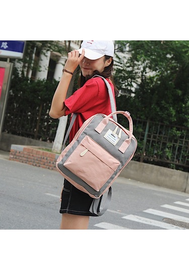 Suofeng Kolej Stili Nylon Çanta - Su Geçirmez Gri Pembe, Öğrenci Okul Çantası, Hafif Ve Dayanıklı, Modern Tasarım Çok Renkli Suofeng Kolej Stili Nylon Çanta - Su Geçirmez Gri Pembe, Öğrenci Okul Çantası, Hafif Ve Dayanıklı, Modern Tasarım Çok Renkli