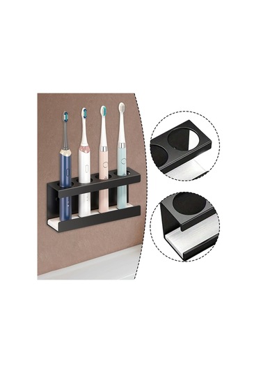 Suntek Elektrikli Diş Fırçası Tutucu Düzenleyici Banyo Duş Siyah