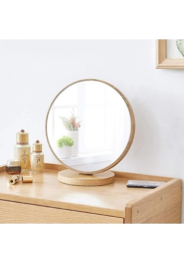 Masaüstü Eğimi Ayarlanabilir Menteşeli Yuvarlak Ayna 22 CM