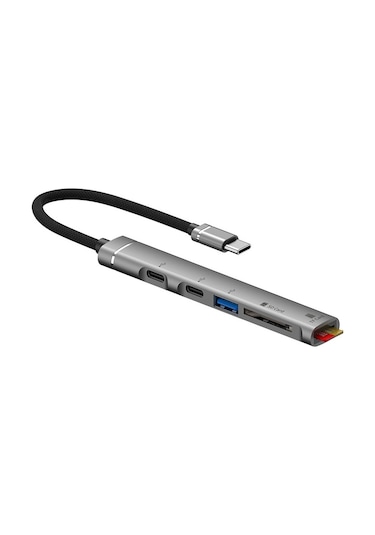 Cbtx Svt01 Type-c Bağlantı İstasyonu Cep Telefonları İçin Çoklu Bağlantı Noktalı Usb Hub Adaptörü - Gümüş