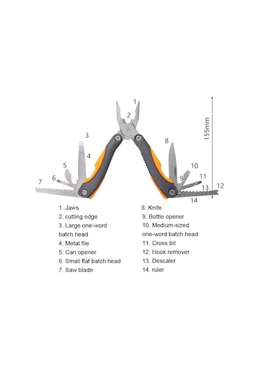 Rdeer Rt-2350 Çok Amaçlı Pense Katlanır Bıçak Açık Hava Ev Acil Durum Aracı