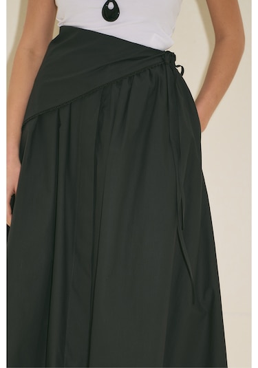 Manuka Önü Düğmeli Poplin Etek Siyah Ss26etk00001-01 Siyah