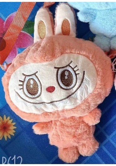 Labubu Karikatür Peluş Kız Çocuk Sevimli Çapraz Mini Çanta Turuncu