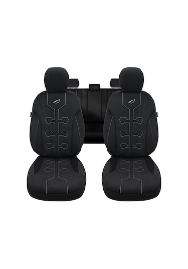 Minderland Fa Serisi - Volkswagen Amarok İle Uyumlu Koltuk Kılıfı, Tay Tüyü / Siyah