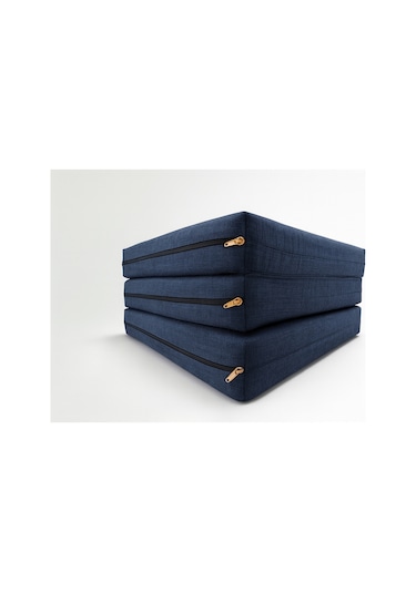 Mavi Katlanır Sünger Misafir Yer Yatağı Ve Balkon Minderi 7cm Mavi