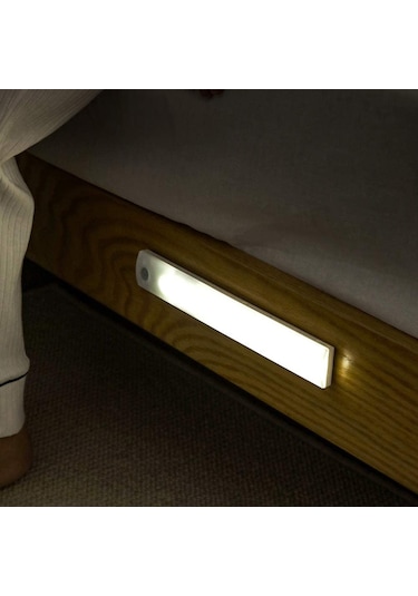 Konesam Led Sensörlü Işık - Usb Şarjlı 7 Led 350mah Islak Beyaz - Dolap/yatak Odası/merdiven Işığı X15 Diğer