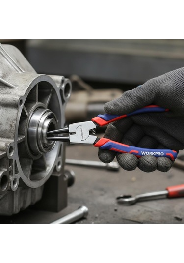 Workpro Wp231150 180mm Cr-v Düz Yaylı Profesyonel Dış Segman Pensesi