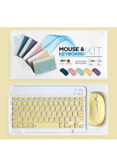 Zr20km Sarı Kablosuz Klavye Mouse Set Lazer
