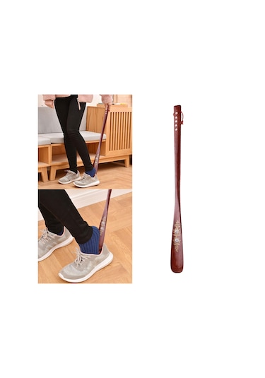 Suntek Dayanıklı Ahşap Ayakkabı Çekeceği Uzun Kırmızı Kırmızı