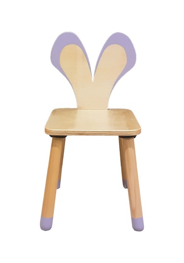 Woodnjoy Wood & Joy Doğal Ahşap Renkli Çocuk Sandalye Fare Lila