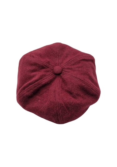 Uniquetrenders Kadın Arkadan Lastikli Kışlık Baretta Şapka Bordo