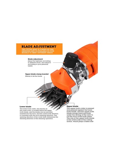 Sones Hılda Power Yün Makas Bıçakları Yün İticiler İçin, Özellikler: 13 Dişli Kavisli Bıçak