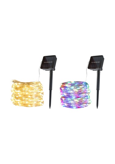 Ximistore9 Güneş Enerjili Led Işık Zinciri Dış Mekan Bakır Tel 7m 50 Işık Islak Işık Bahçe Tatil Dekorasyonu