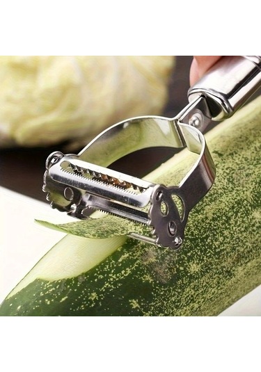 Sunshine011 1 Adet Paslanmaz Çelik Sebze Soyucu Ve Rende - Pratik Mutfak Aleti, Kolay Temizlik Gümüş