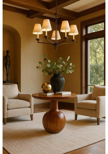 Masif Ahşap Orta Sehpa Meşe Renk Modern Model Meşe