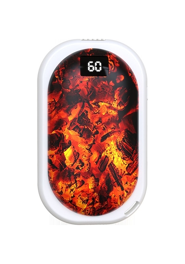 Xiyyadms Usb Şarjlı 3 Seviye Isıtmalı El Sıcaklığı - 5000mah Power Bank, Hızlı 5sn Isıtma, Beyaz, Dış Etkinlikler İçin Mini Portable Sıcaklık Kaynağı
