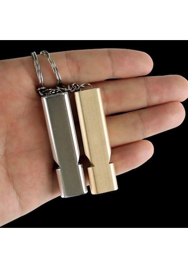 Ams Net Sos Acil İmdat Düdüğü Alüminyum Islık Anahtarlık Kamp Yürüyüş Aksesuar Araçları Gümüş