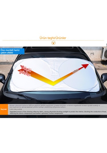 Araç Ön Camı Güneşlik Ön Kalkan 150 85cm05