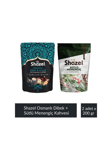 Shazel Osmanlı Dibek Kahvesi 200 G + Shazel Sütlü Menengiç Kahvesi 200 G