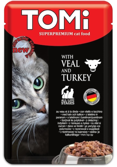 Tomi Premium Pouch Dana Etli ve Hindili Yetişkin Kedi Konservesi 100 G