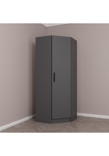 Kale Tek Kapaklı Köşe Zincir Dolap Antrasit - 210cm Antrasit