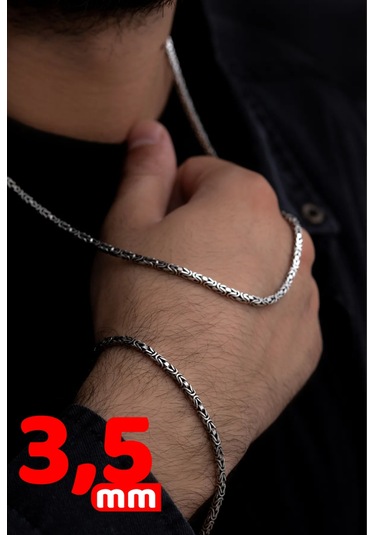 3,5mm Kare Kral Model Gümüş Set Işıklı Kutuda Sevgiliye Eşe