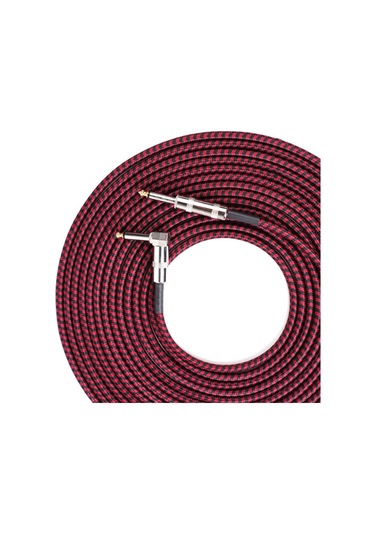 Sones Gitar Bağlantı Kablosu Folk Bas Performans Gürültü Azaltma Dirsek Ses Gitar Kablosu, Boyut: 10m Kırmızı Siyah