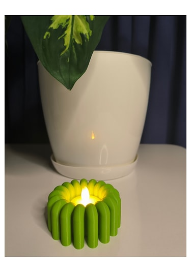 Modern Tealight Mumluk Yeşil