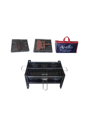 Çanta Mangal Katlanır Mangal Siyah Emayeli