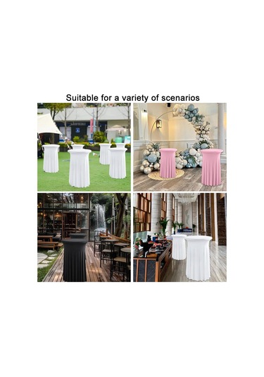 Sones Simple Premium Feeling İş Konferansı Kokteyl Bar Örtüsü Yuvarlak Sundress Streç Masa Örtüsü, Boyut: 80x110cm Siyah Siyah