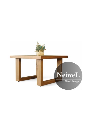 Neiwel Diena Doğal Ahşap Sehpa-90-90 Açık Ceviz