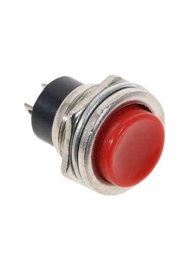 Ic-180 Yuvarlak 16mm Kırmızı Metal Buton Ds-212 Go50608525660