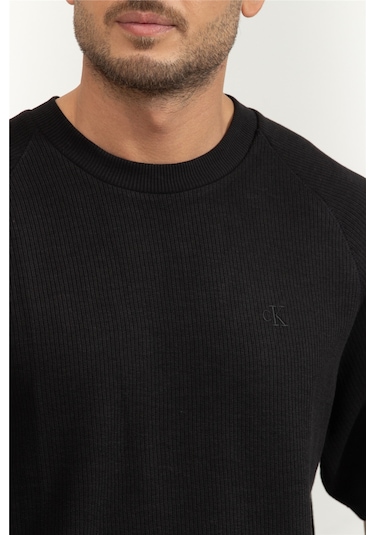 Cozy Flatback Rib Ss Relaxed Tee Erkek Bisiklet Yaka T-shirt Siyah
