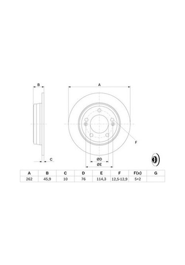 Kia Cerato 1.6crdi 2016-2018 Bosch Arka Disk 262mm 2 Adet