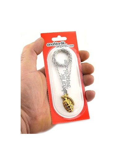 El Bombası - Grenade - Kolye - Gold Görünümlü Altın