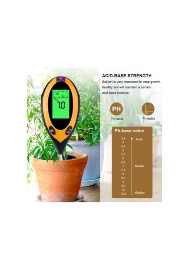 Toprak Nem Isı Ph Işık Ölçer 4-In-1