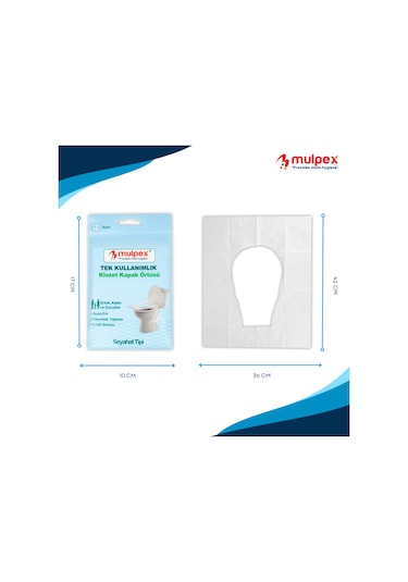 Mulpex Tek Kullanımlık Suda Çözünür Klozet Kapak Örtüsü 20 x 10'lu