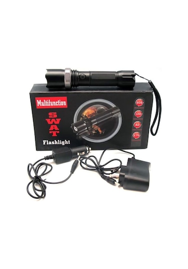 Polis El Feneri Zoomlu Selektörlü El Feneri 500 Metre Çok renkli