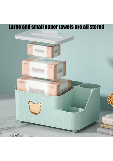 Sones Çizim Kağıdı Masaüstü Düzenleyici Sehpa Çok İşlevli Uzaktan Kumandalı Saklama Kutusu, Renk: Yeşil Büyük Diğer