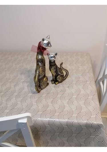 Elyaflı Pvc Muşamba - Desenli Silinebilir Masa Örtüsü 02mrl170a Bej