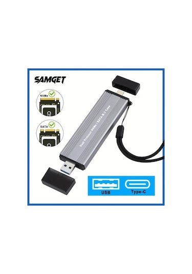 Boatshop1 2tb Nvme M2 Ssd Kılıfı Usb 31 Type C Alüminyum Kabuk Pcıe Ssd Kutusu Nvme Sata Ngff Uyumlu