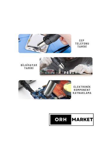 8586 Sıcak Hava Üflemeli Lehim İstasyonu–LCD Ekranlı, Isı ve Hava Ayarlı Profesyonel Tamir Ünitesi